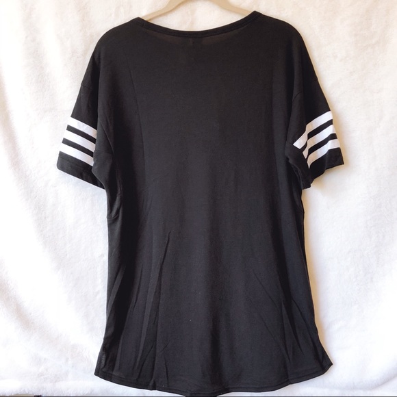 adidas 3 White Stripe Black T-Shirt - Picture 5 of 7